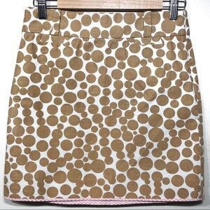 J Crew tan white animal print skirt‎ size tag removed